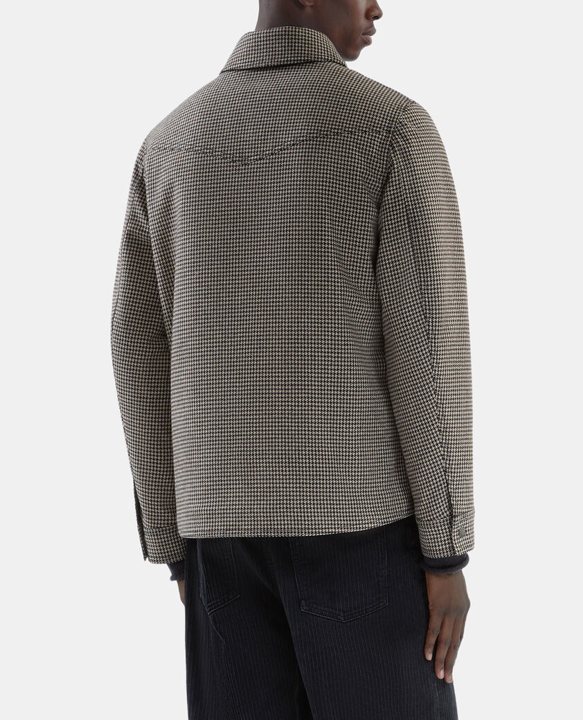 The Kooples HERREN BROWN jackenhemd mit hahnentrittmuster