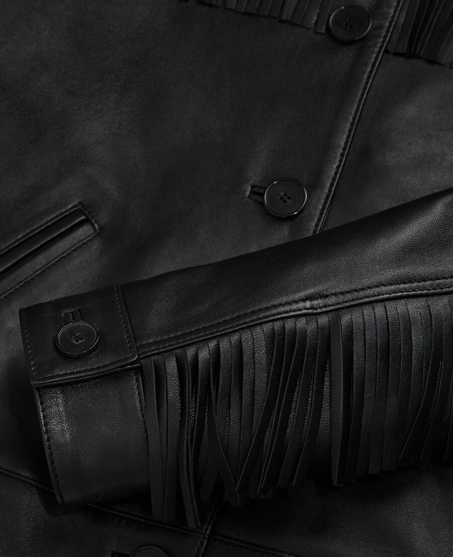 blouson en cuir noir