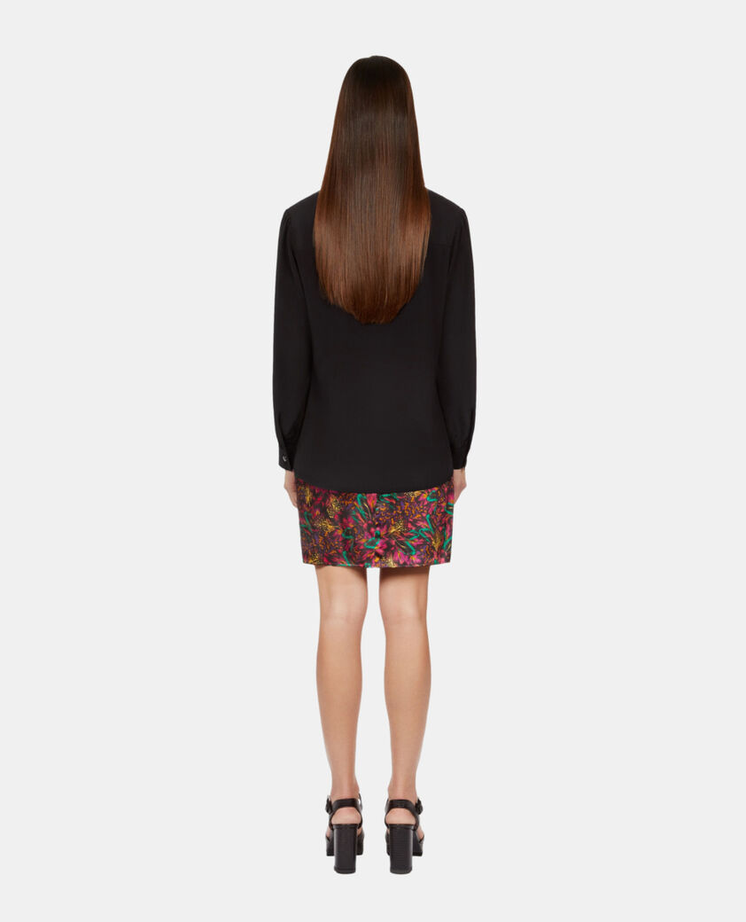 The Kooples FEMME BLACK chemise en soie avec plissage noire