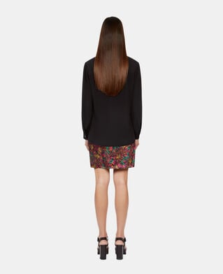 The Kooples FEMME BLACK chemise en soie avec plissage noire