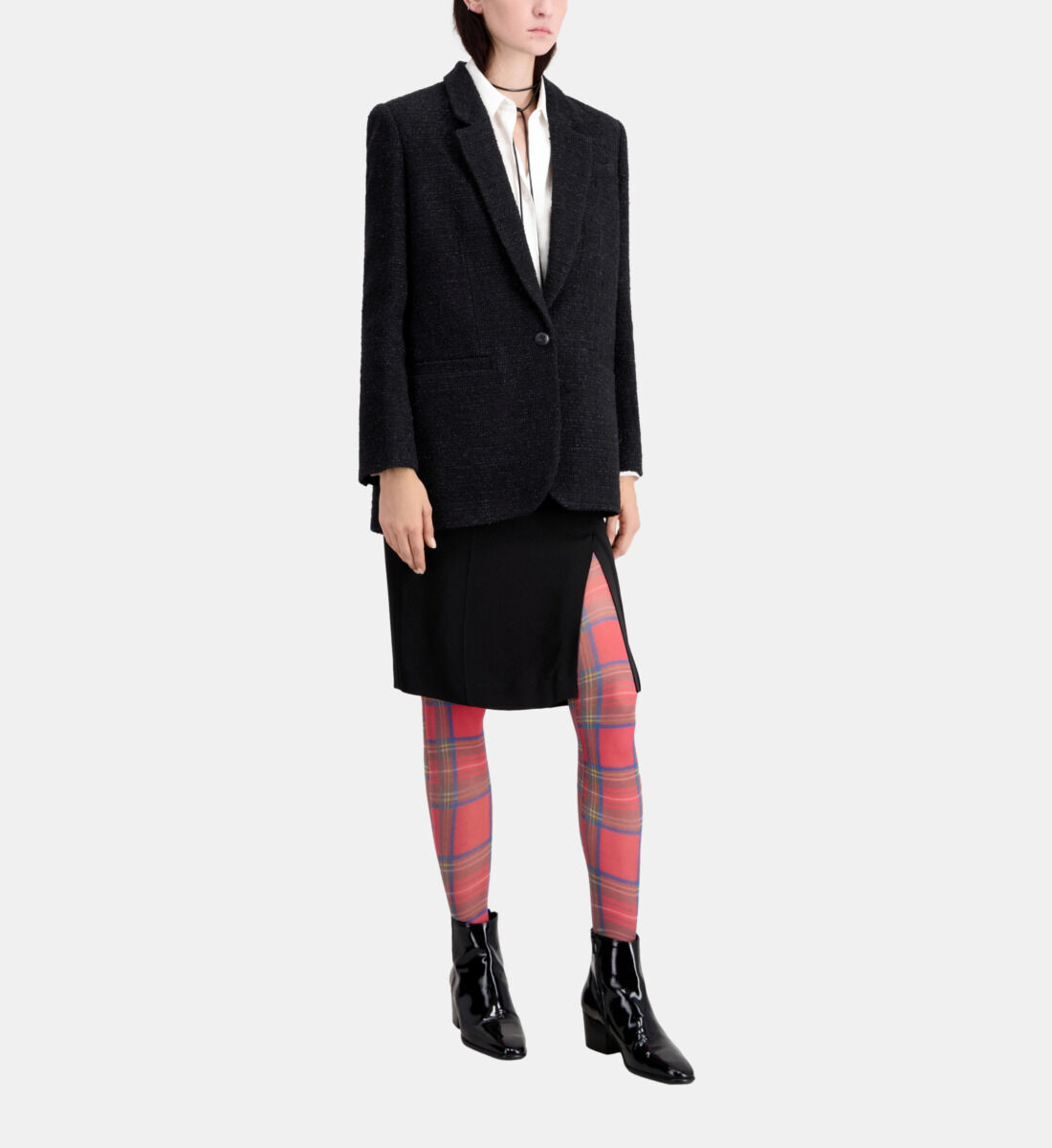 Tweed blazer discount womens black