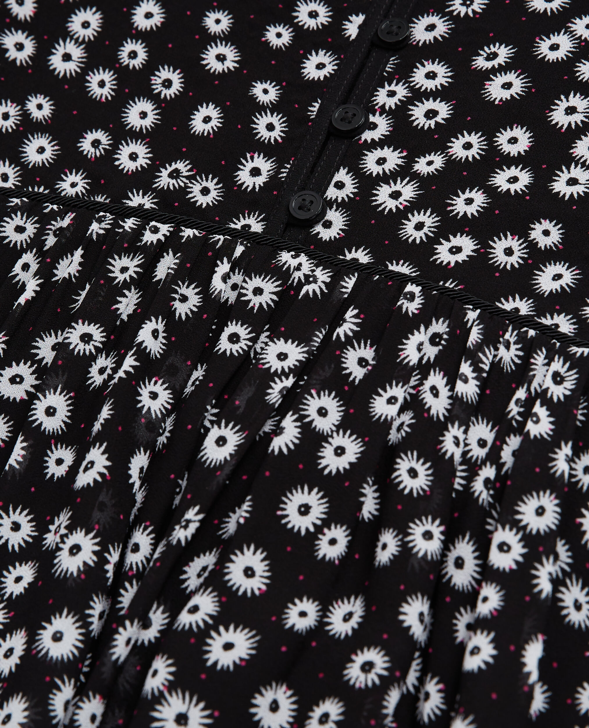 Printed long dress, BLACK WHITE, hi-res image number null