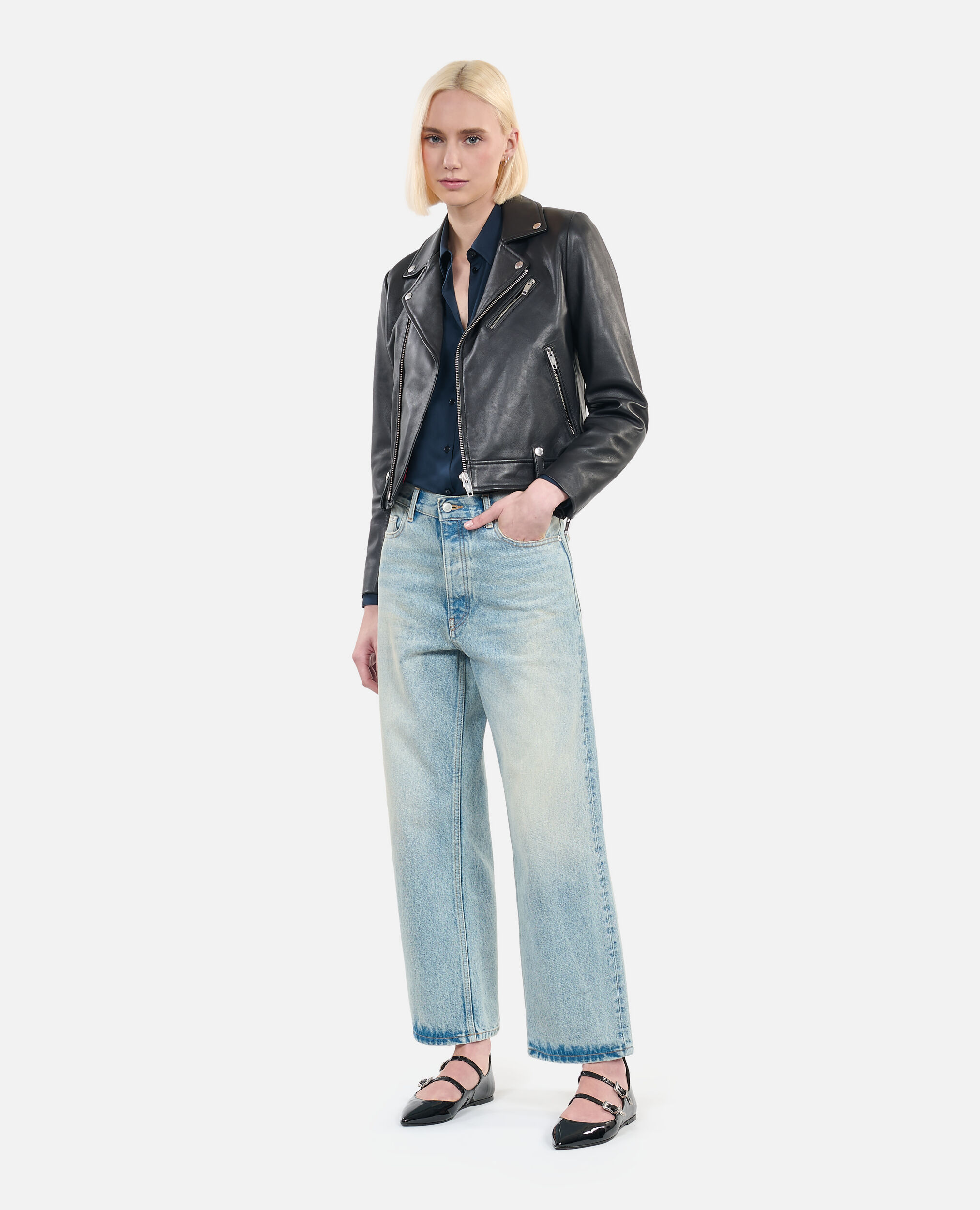 Kooples leather jacket womens sale