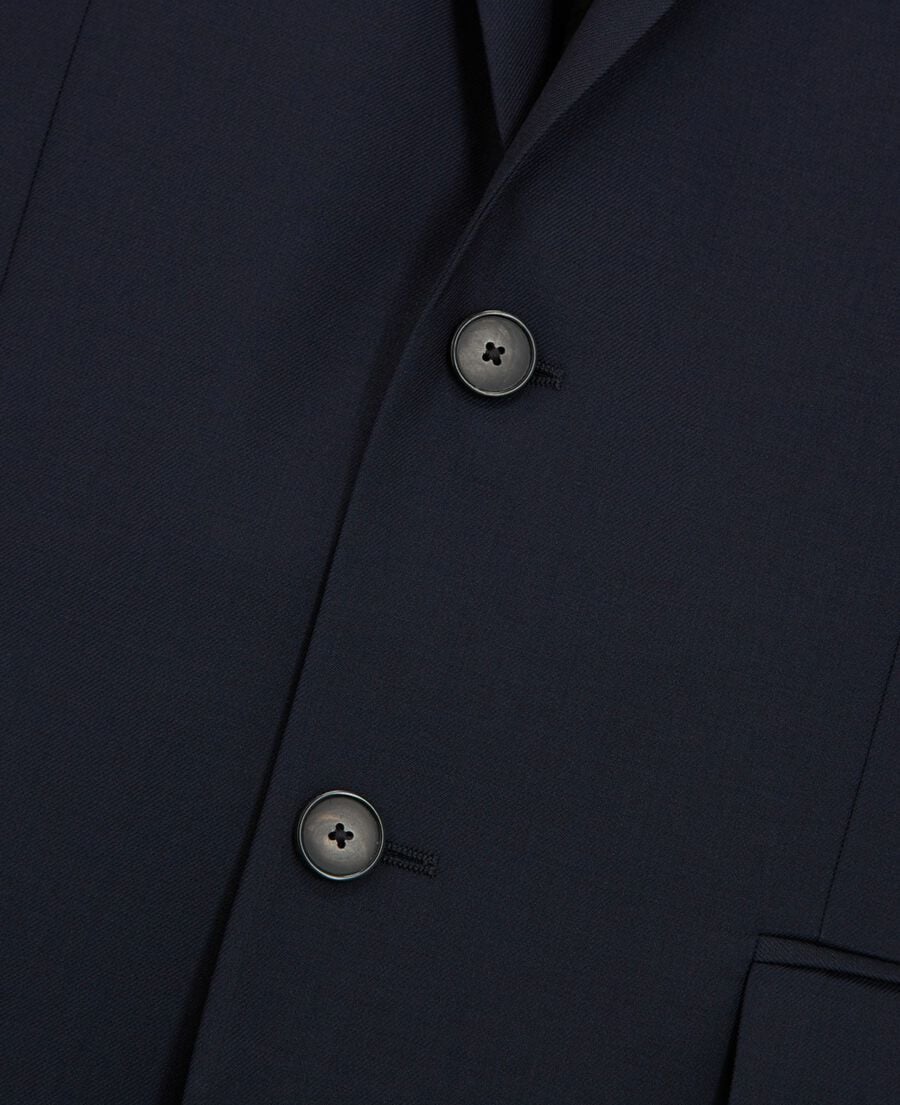 The Kooples H DARK NAVY straight cut blue wool suit jacket