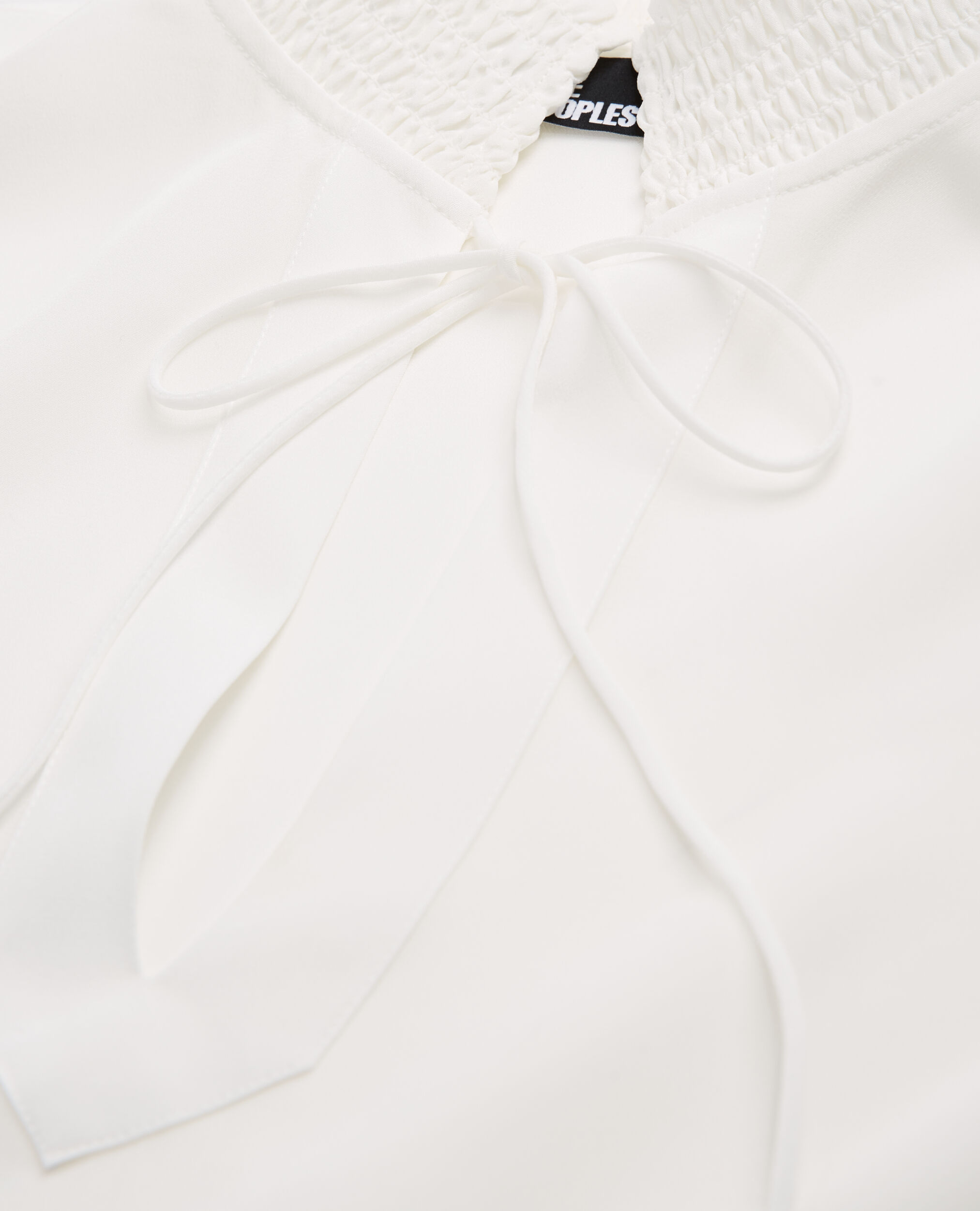 Ecru silk blouse, WHITE, hi-res image number null