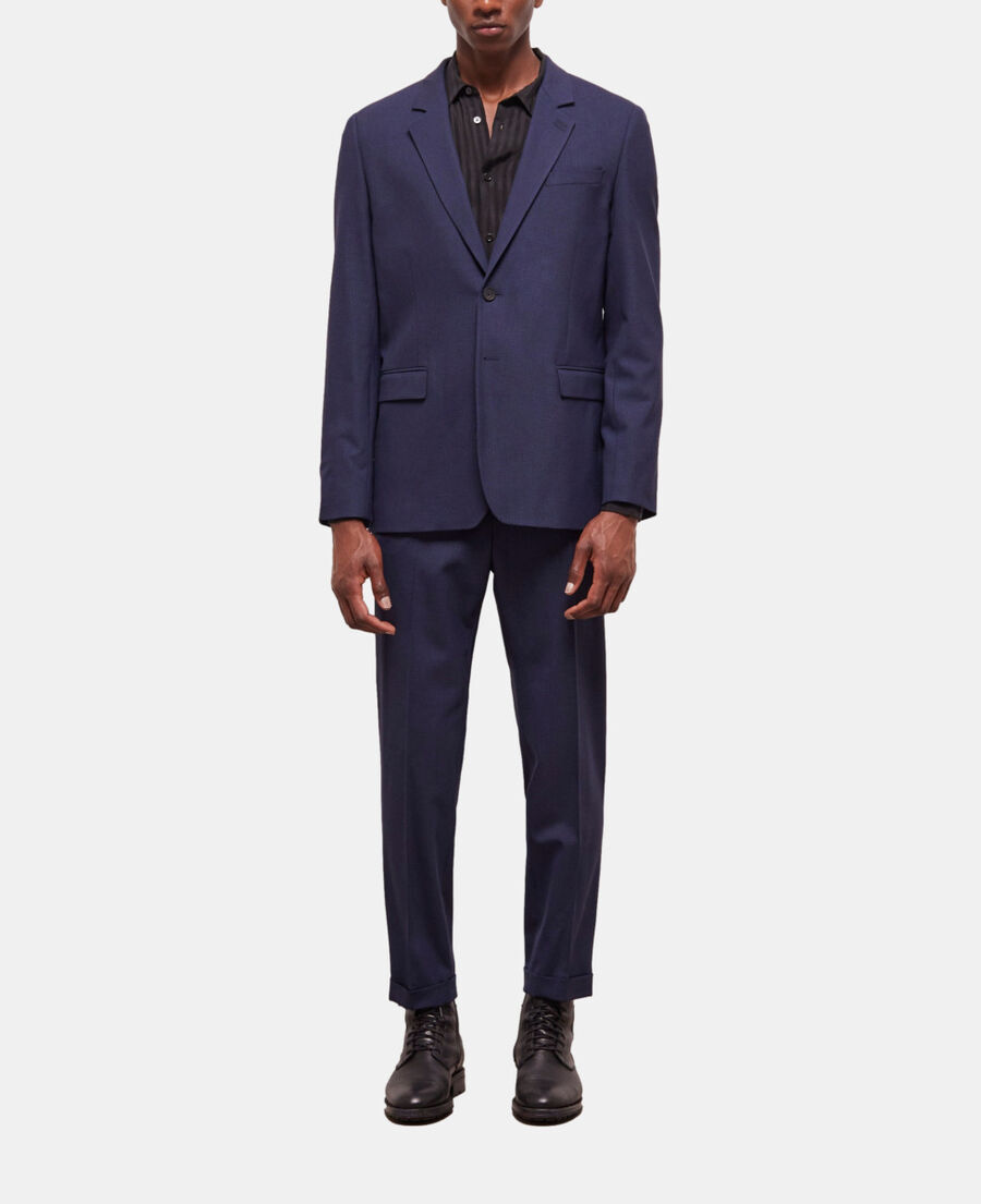 veste de costume en laine pied-de-poule