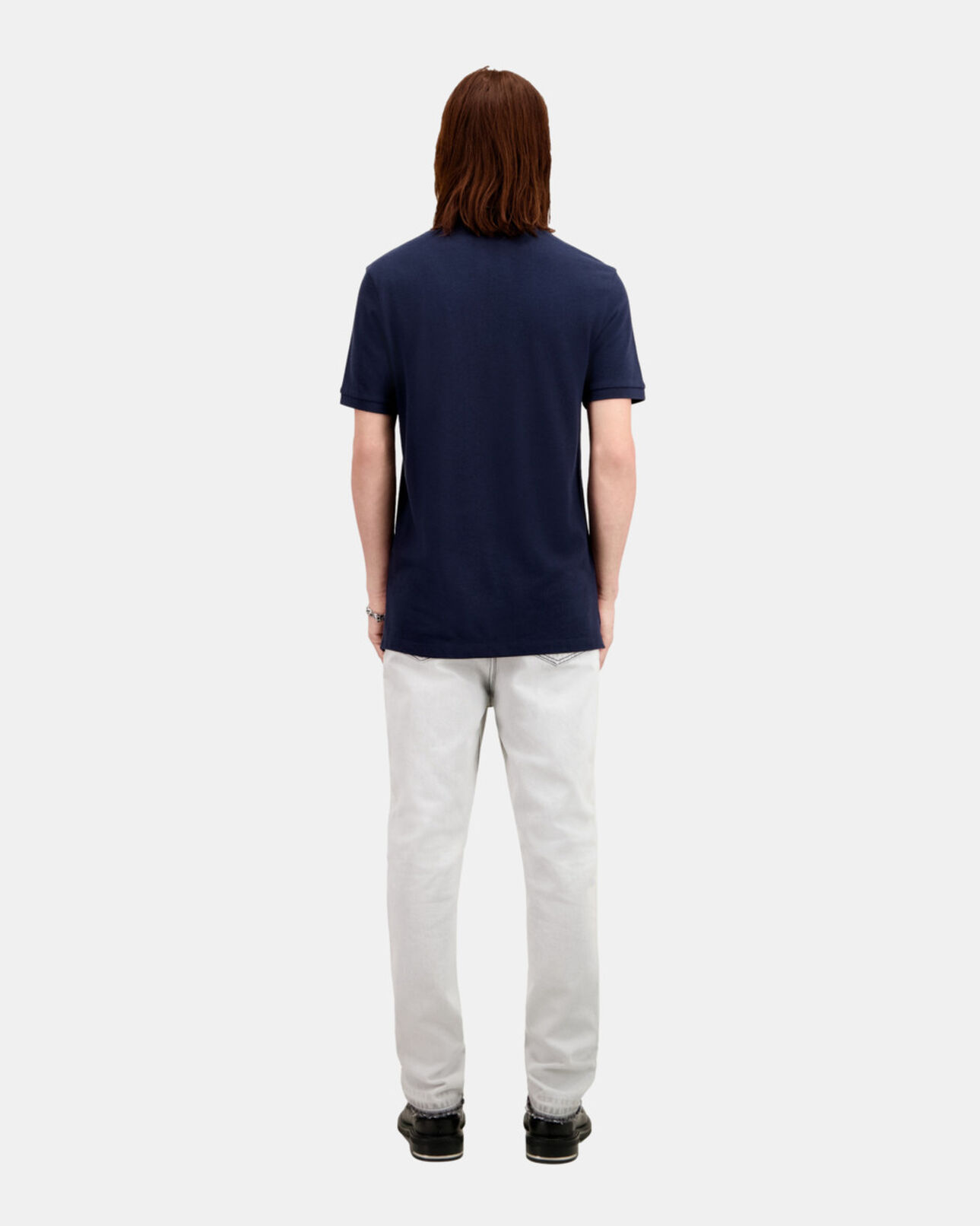 The Kooples MEN NAVY navy blue cotton polo t-shirt