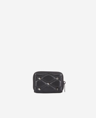 The Kooples DAMEN BLACK schwarzes portemonnaie aus gestepptem leder