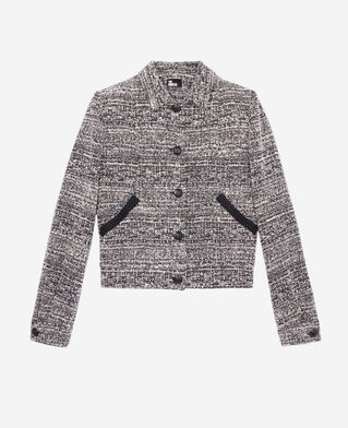 The Kooples MUJER BLACK WHITE chaqueta negra blanca tweed