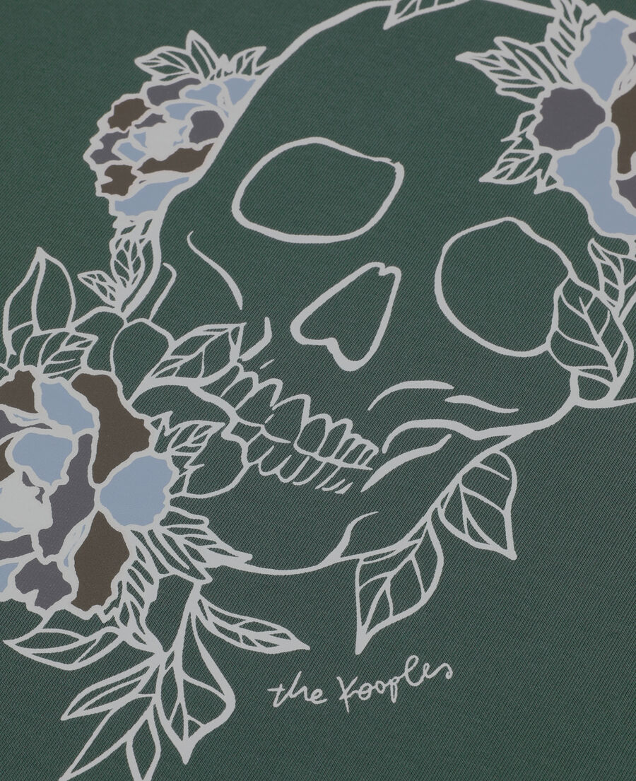 The Kooples HOMBRE FOREST camiseta hombre verde serigrafía flower skull