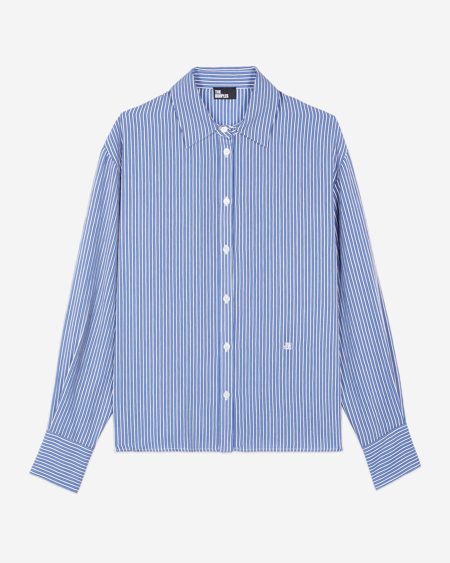 Blue and white striped long sleeve shirt, BLUE WHITE, hi-res image number null