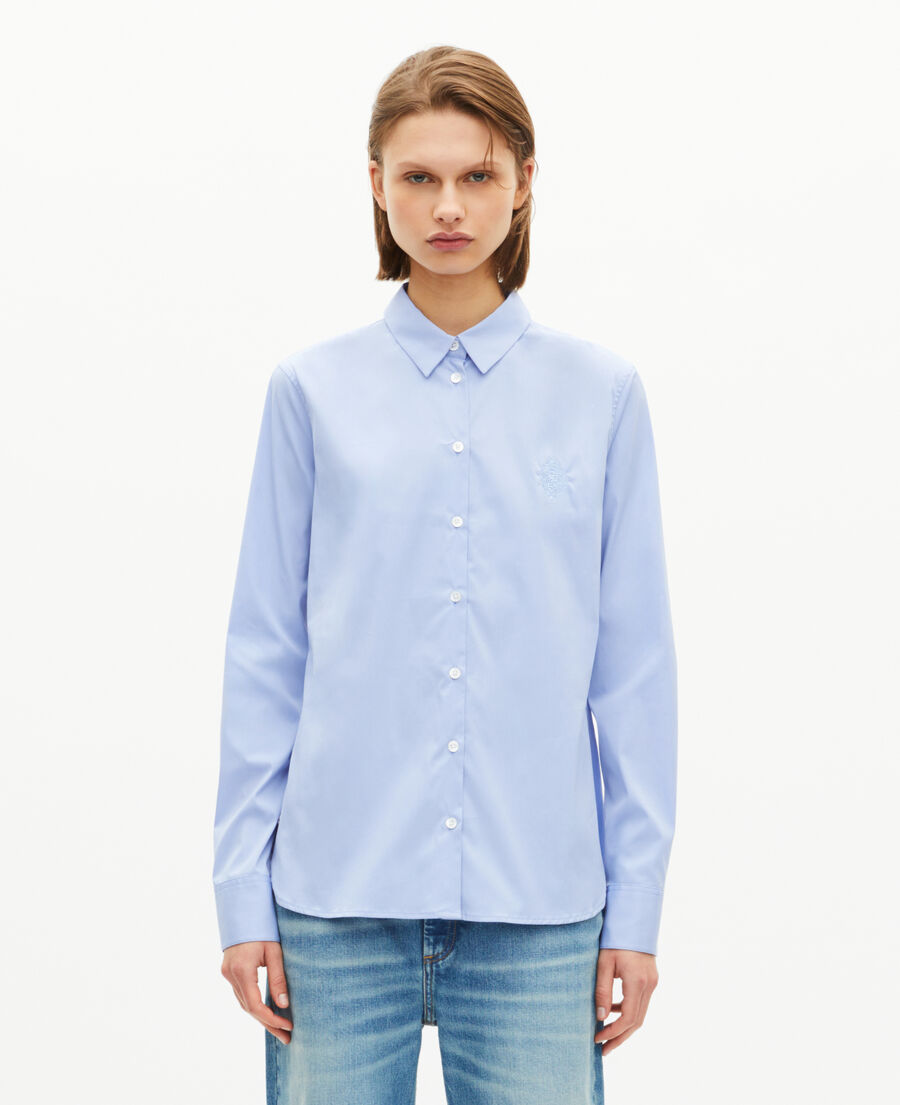 The Kooples MUJER BLUE SKY camisa de popelina azul claro