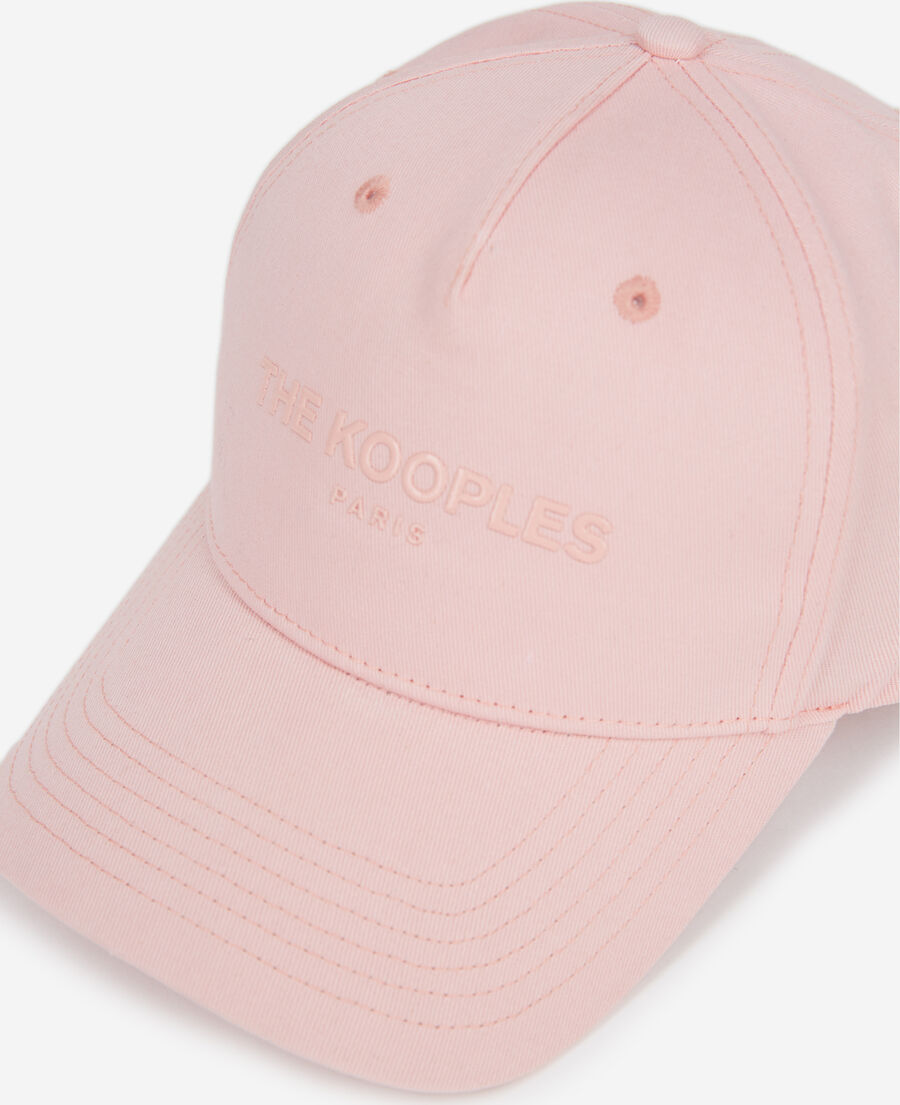 pink cotton cap with tone-on-tone logo