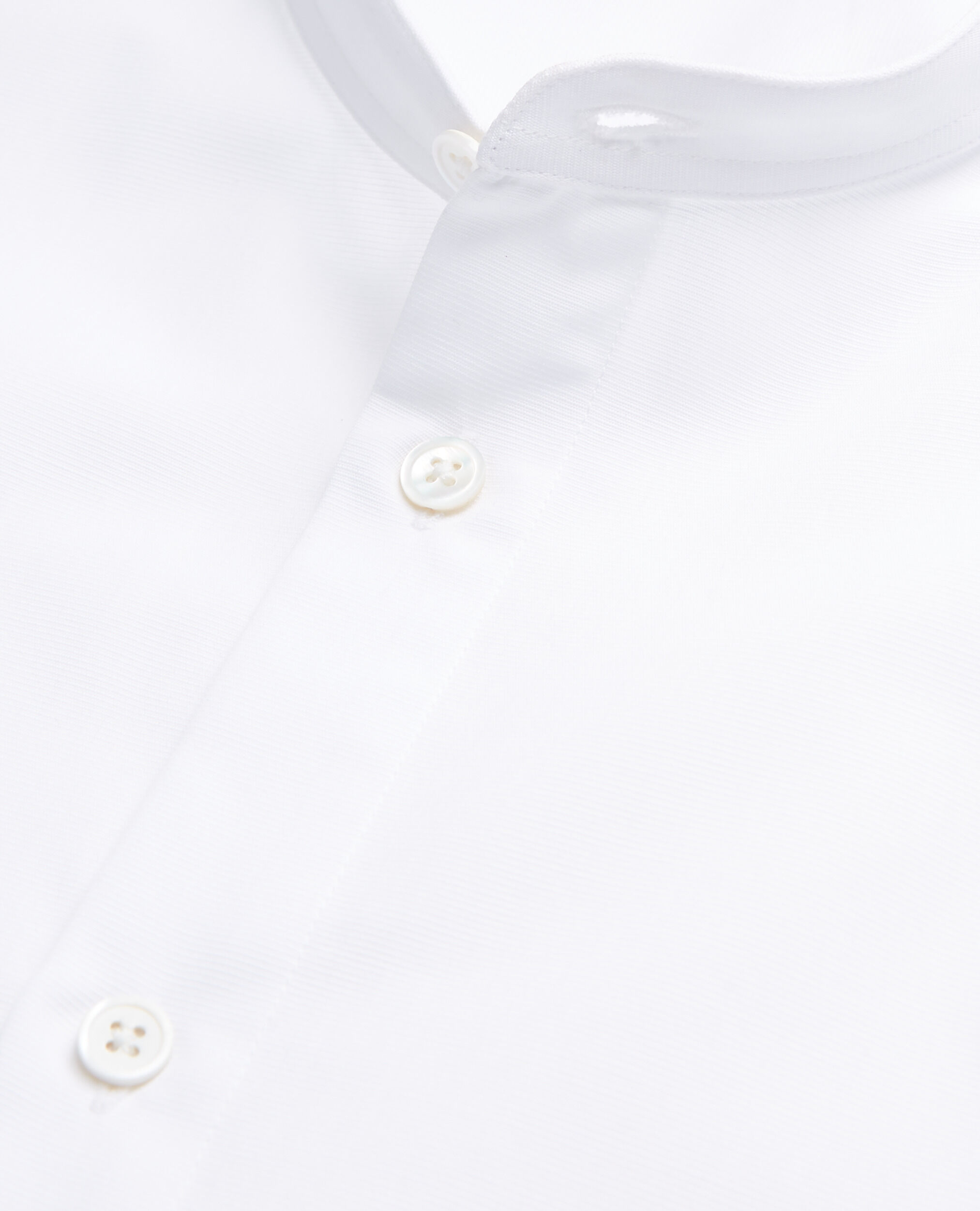 Camisa de algodon con cuello Mao, WHITE, hi-res image number null