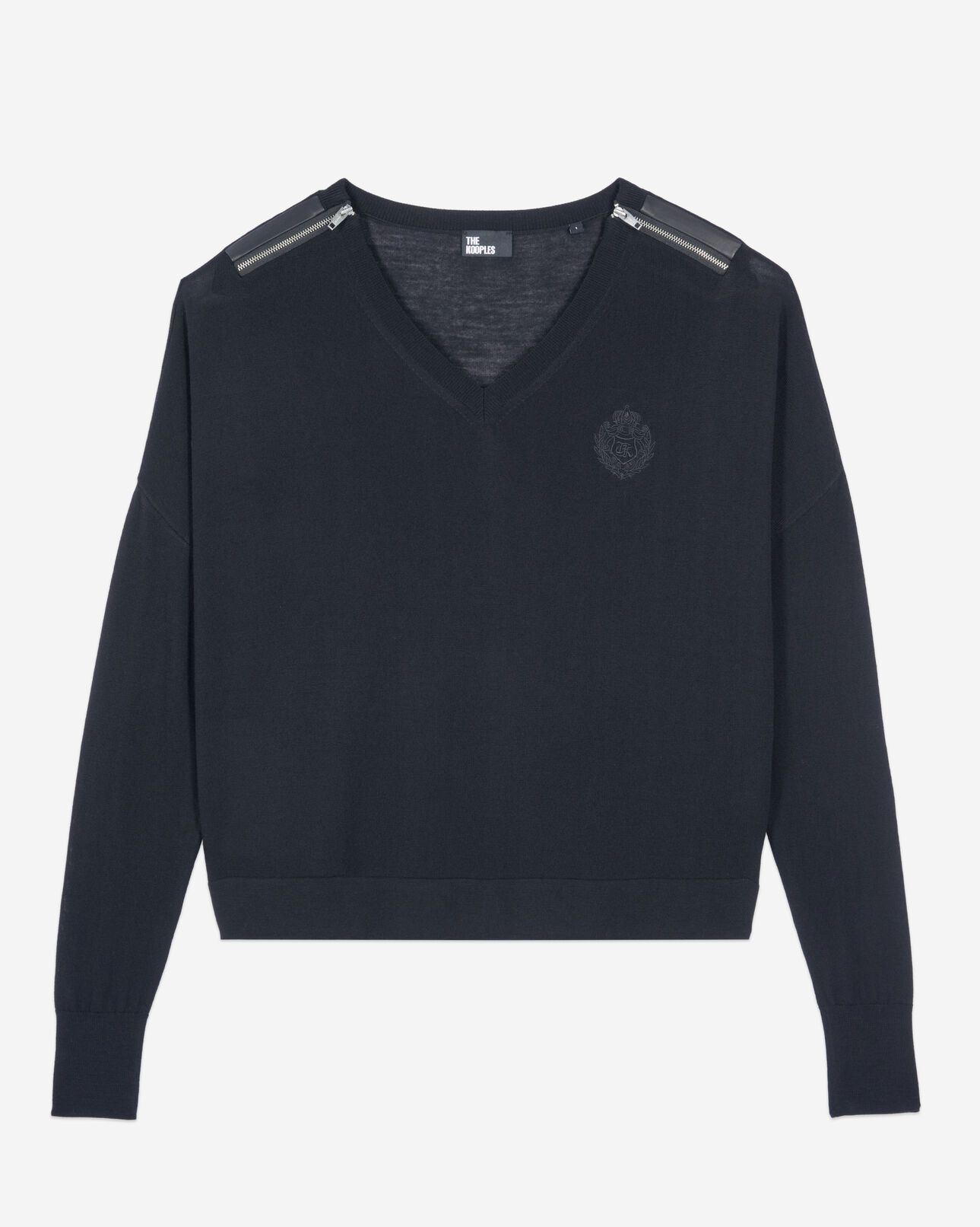 The Kooples WOMEN BLACK black merino wool sweater