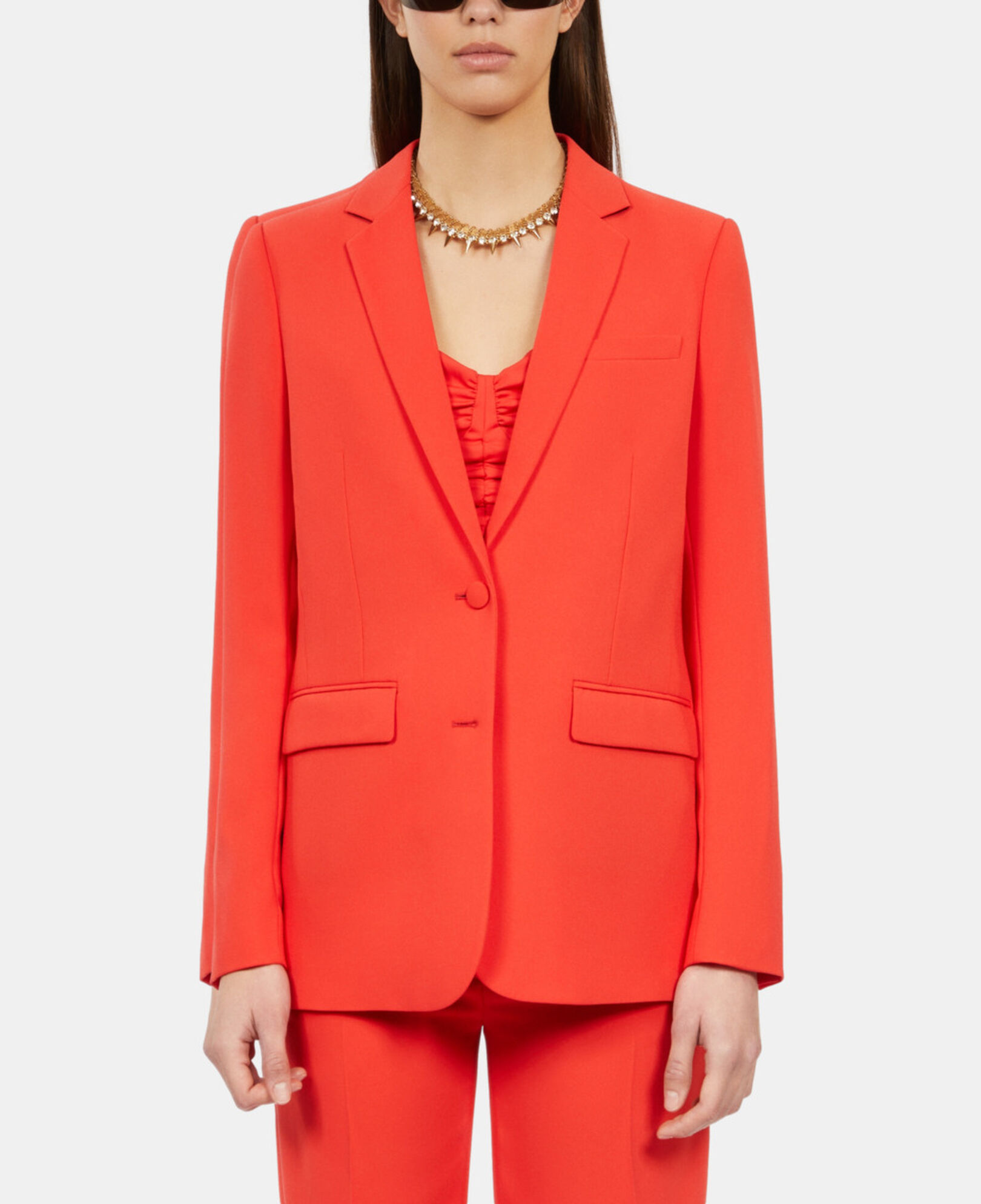 The Kooples WOMEN RED red crepe suit jacket