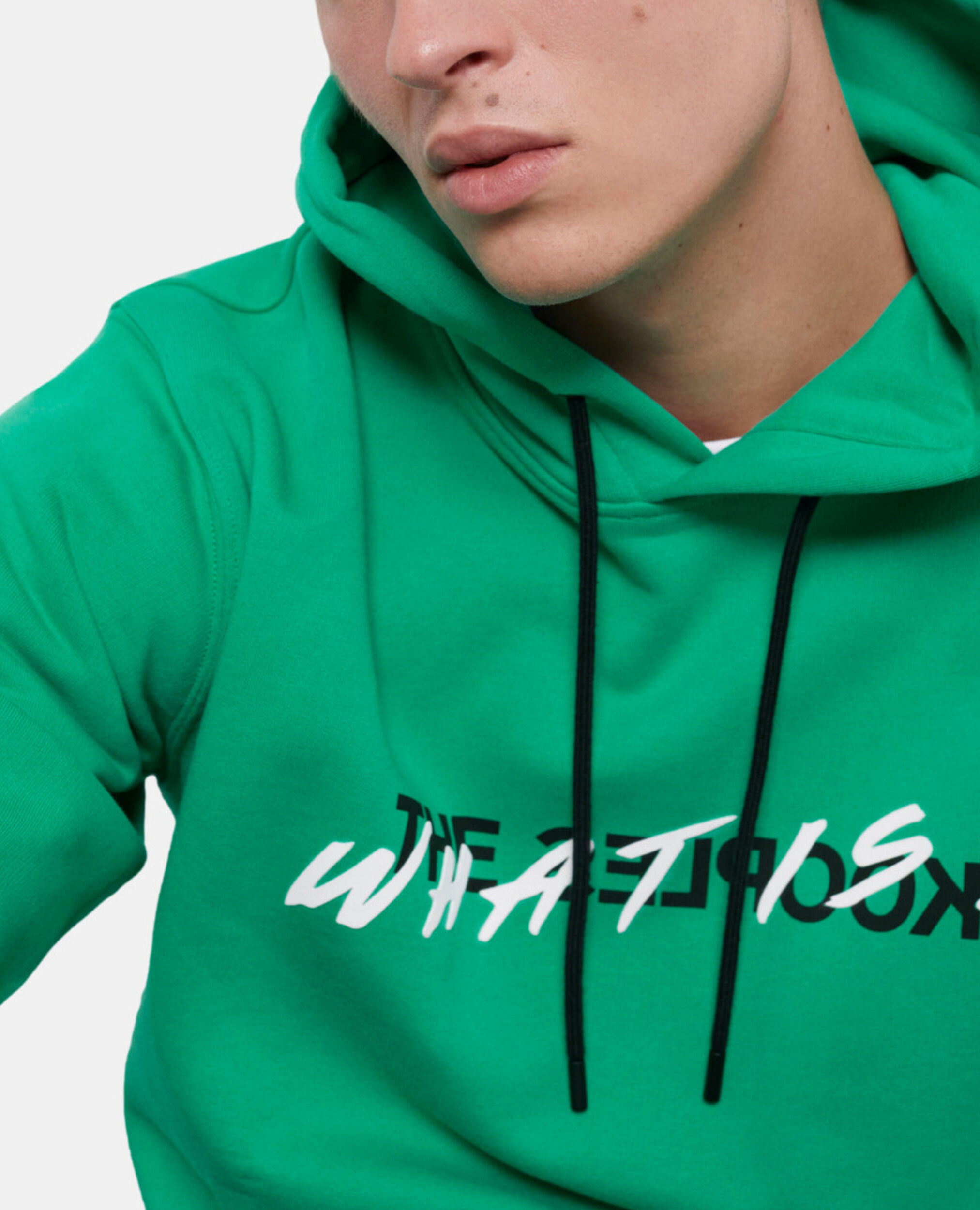 Grünes Sweatshirt mit „What is“-Schriftzug, GREEN, hi-res image number null