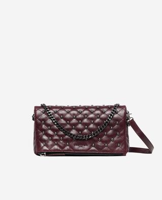 The Kooples FEMME BURGUNDY pochette héritage small en cuir bordeaux