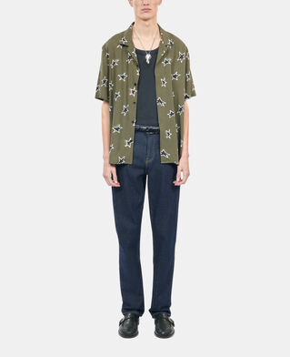 The Kooples H KAKI BLACK short-sleeved star printed shirt