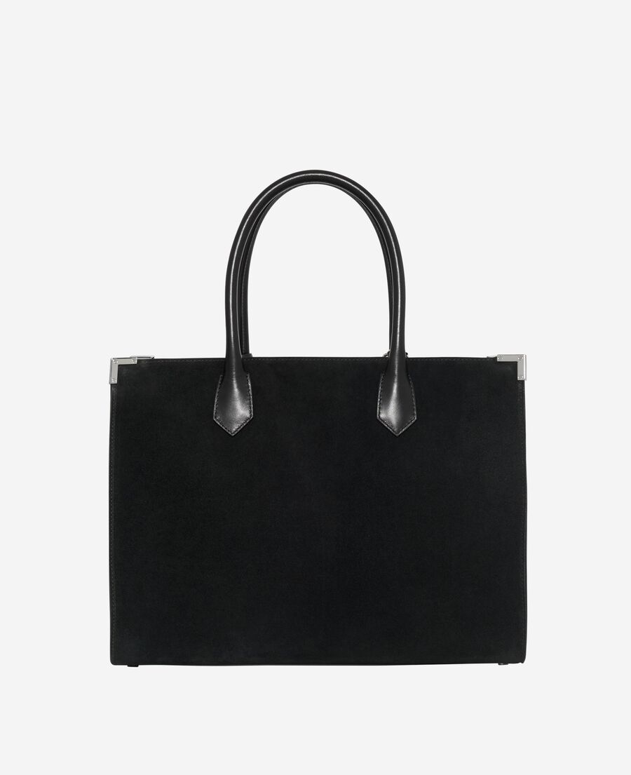The Kooples FEMME BLACK sac cabas ming l en suède noir