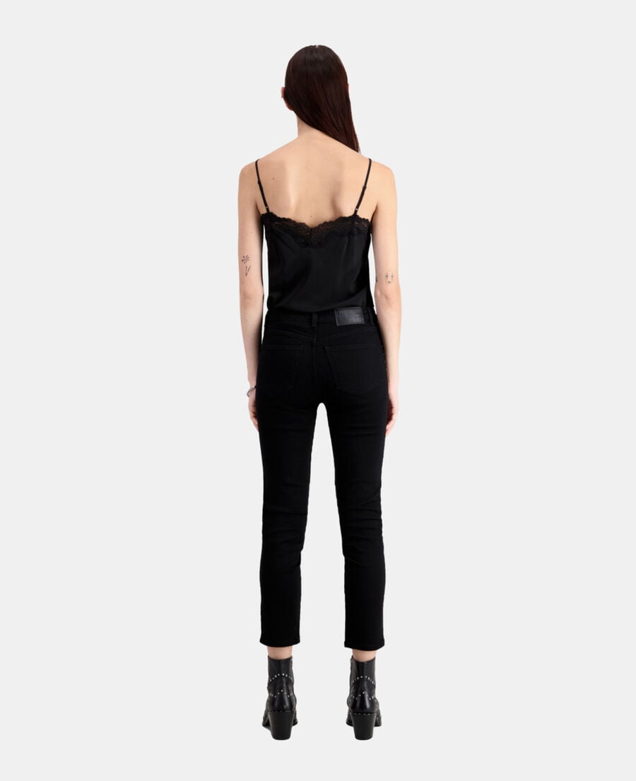 The Kooples WOMEN BLACK WASHED black slim jeans