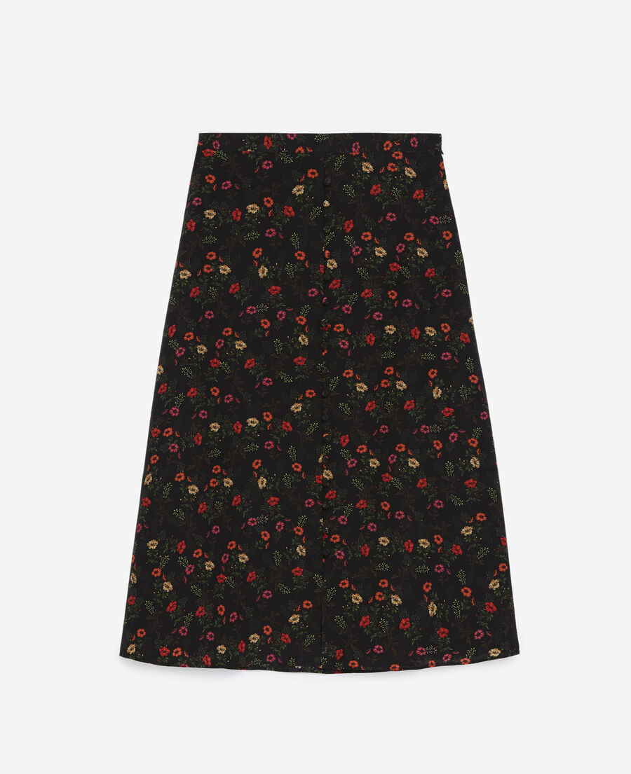 Printed midi skirt with belted waist | The Kooples - US