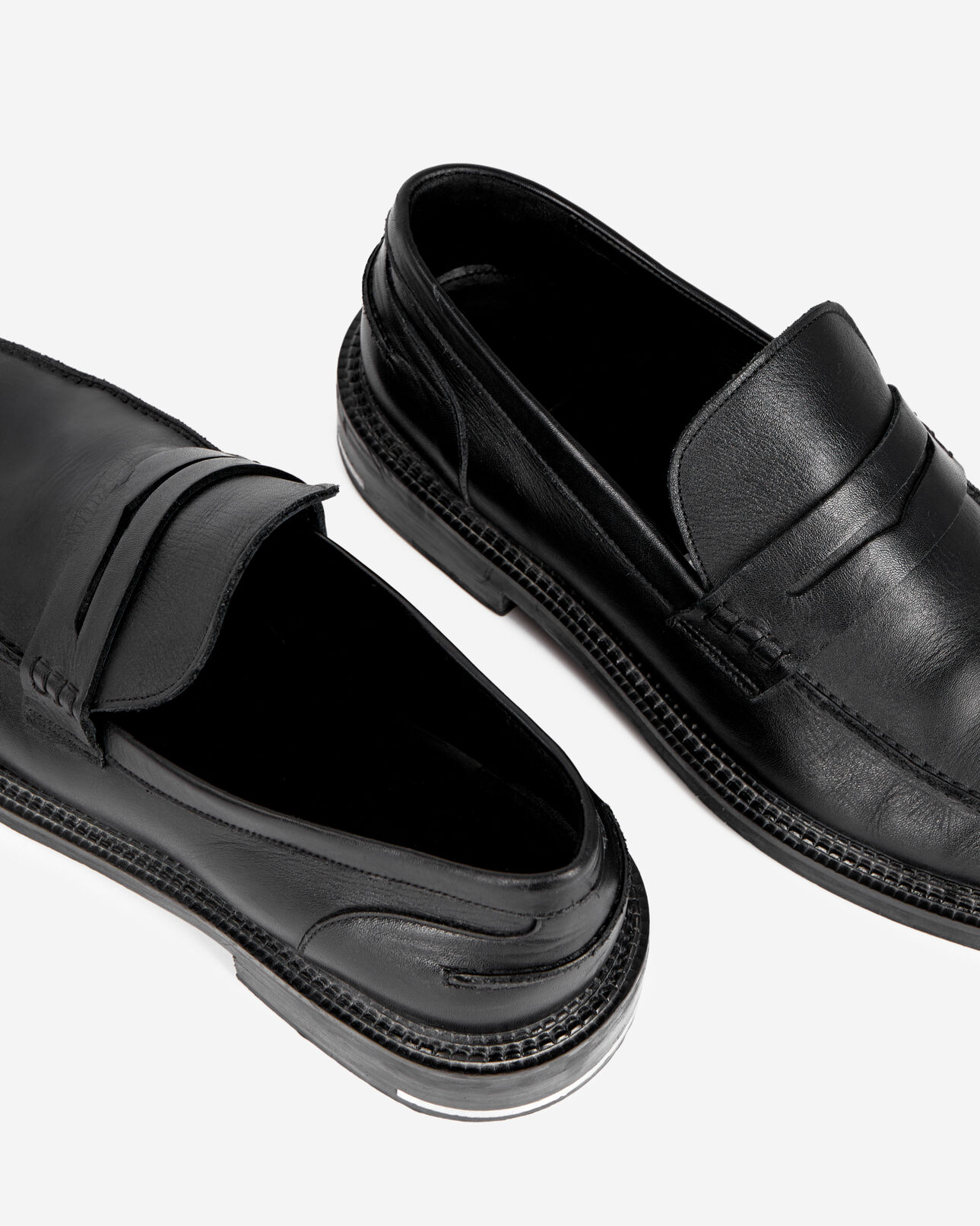 The Kooples HOMME BLACK mocassins penny en cuir noir