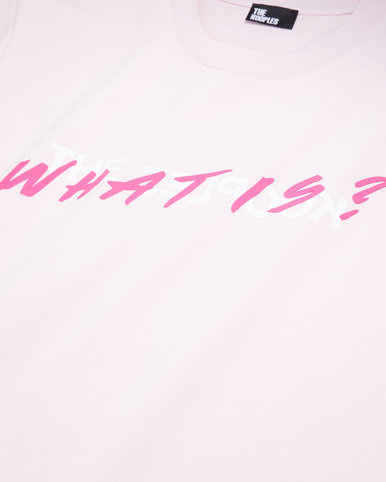 The Kooples DAMEN PALE PINK rosa t-shirt mit what is-schriftzug