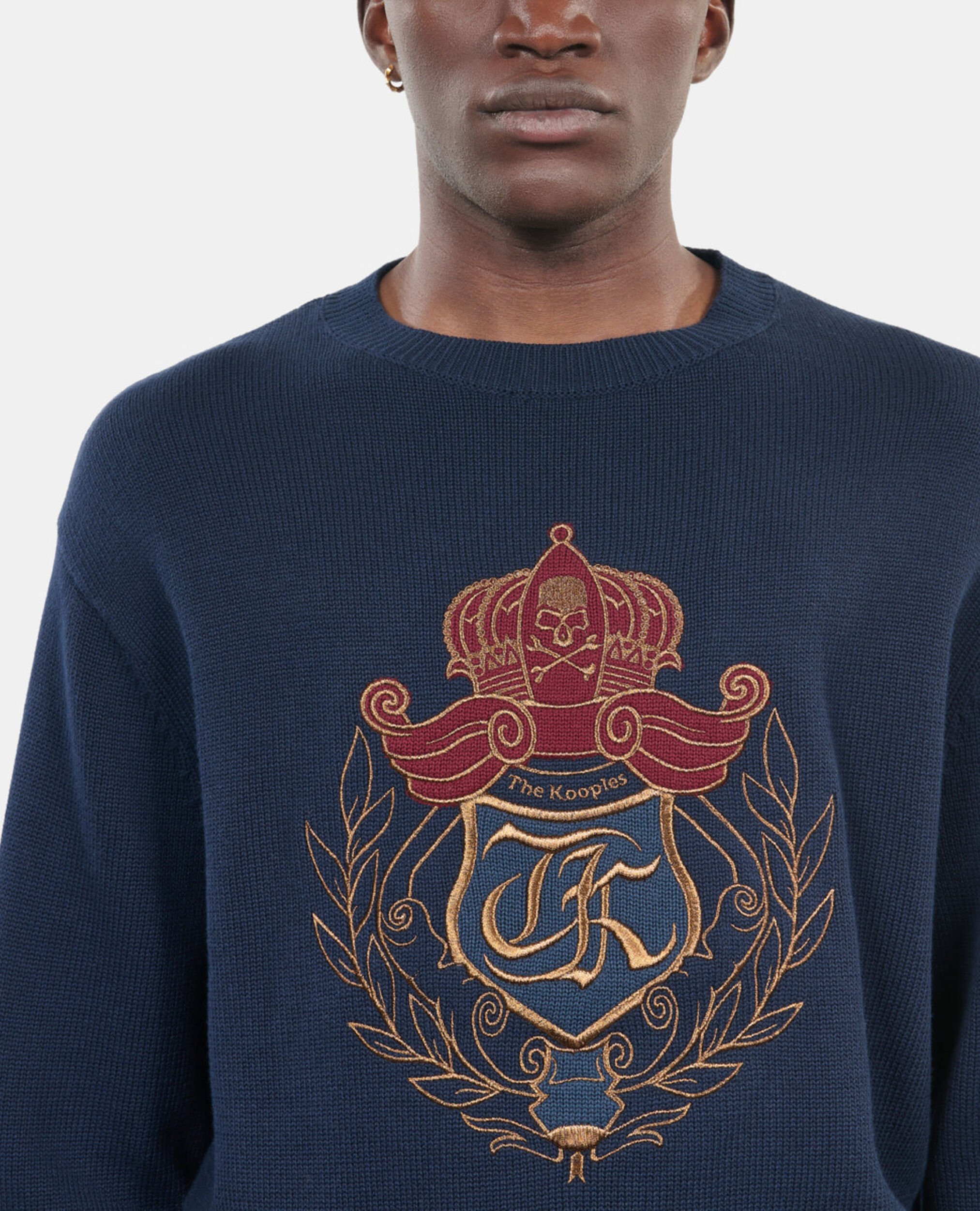 Pull en coton bleu marine, NAVY, hi-res image number null