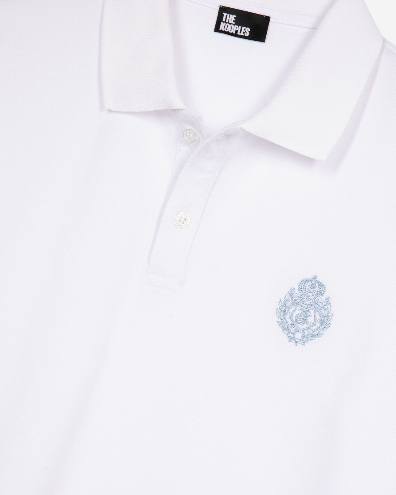 The Kooples HERREN WHITE piqué-poloshirt mit klassischem kragen weiß