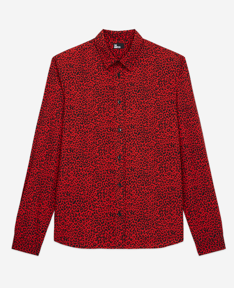 chemise léopard rouge