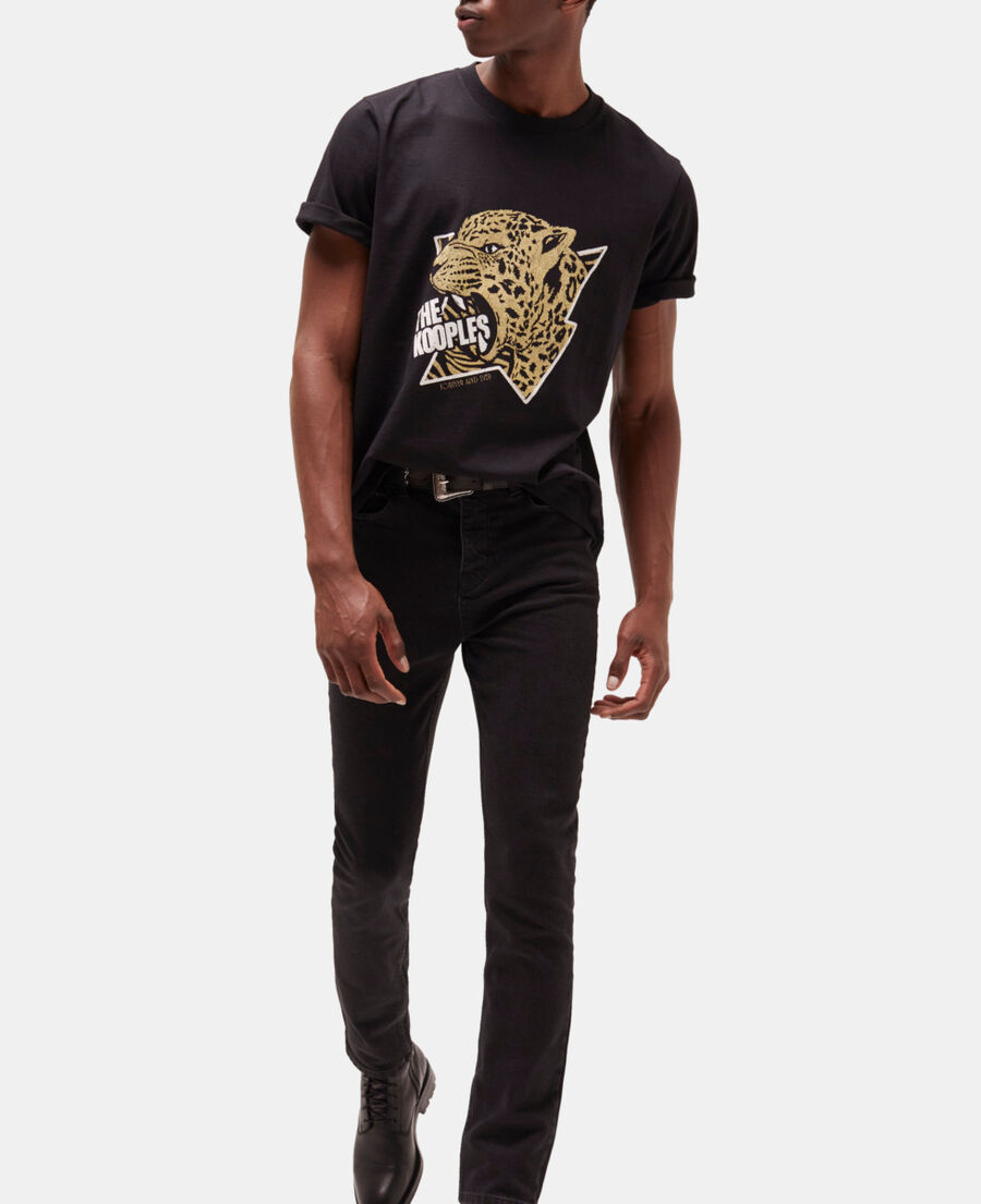 black screen print t-shirt