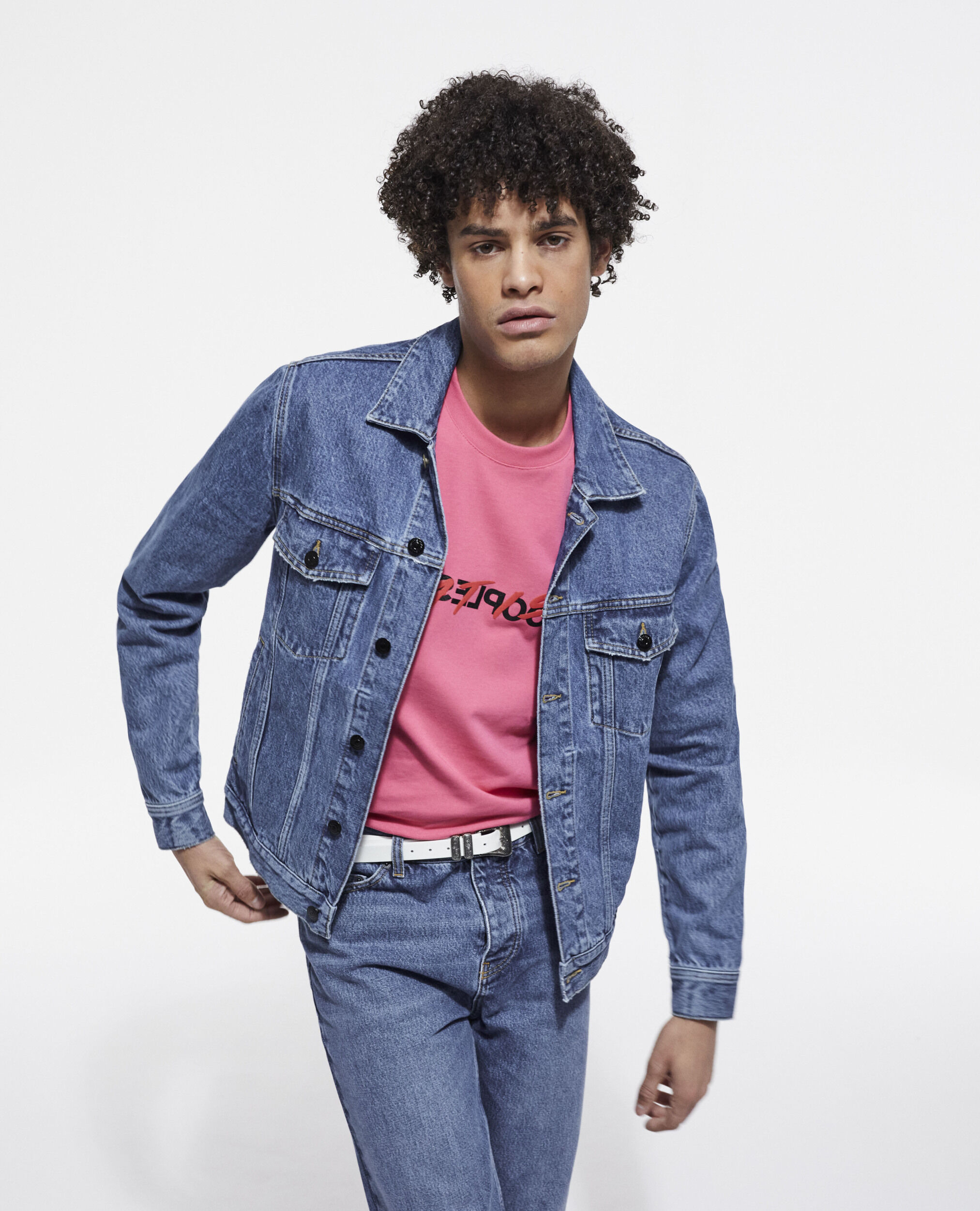 Blue best sale jacket jeans