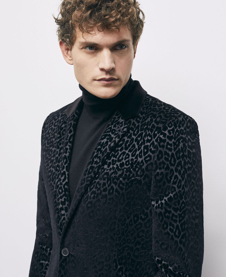 Black leopard print suit vest | The Kooples
