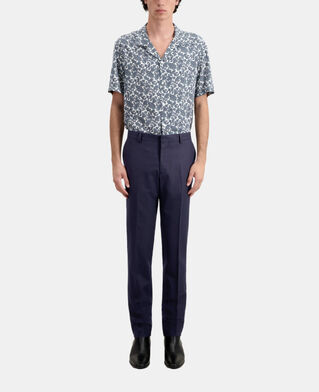 The Kooples HOMME NAVY pantalon de costume bleu marine en flanelle