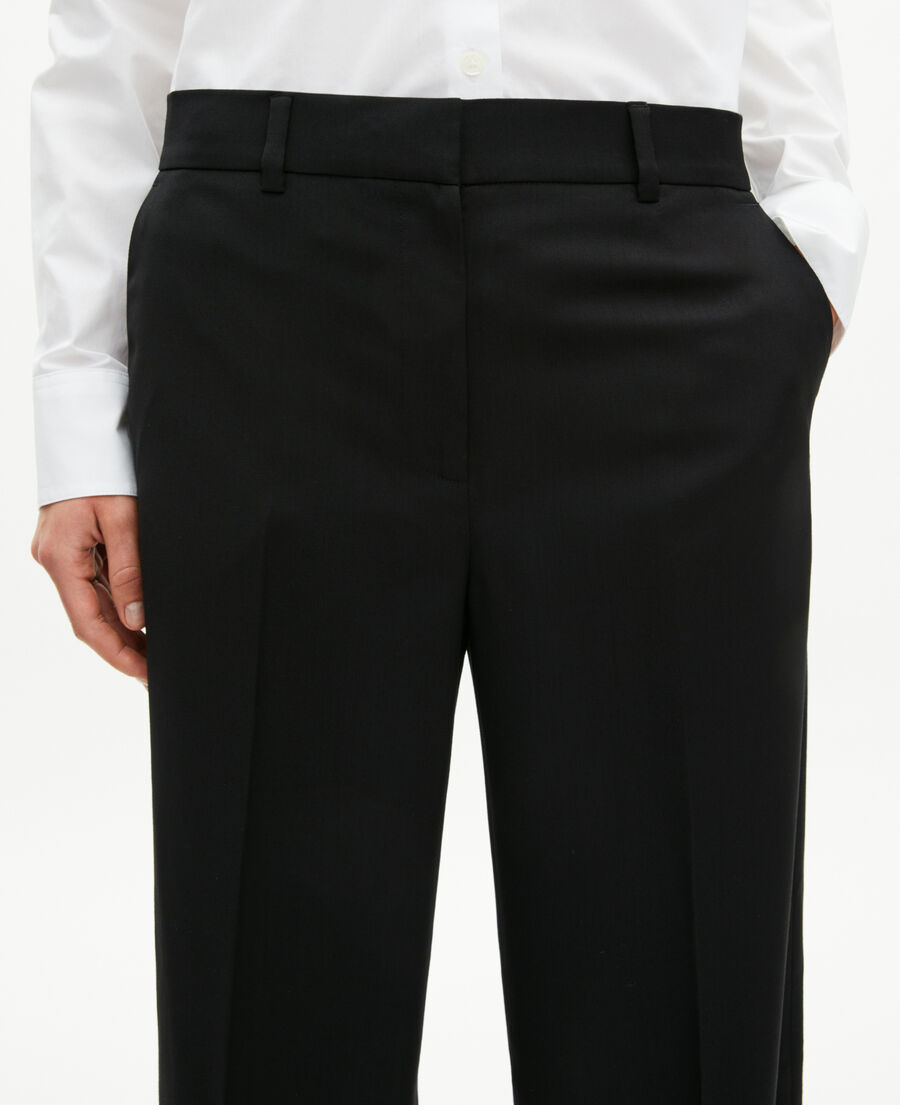 The Kooples DAMEN BLACK weite hose aus wolle in schwarz