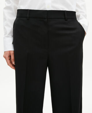 The Kooples DAMEN BLACK weite hose aus wolle in schwarz