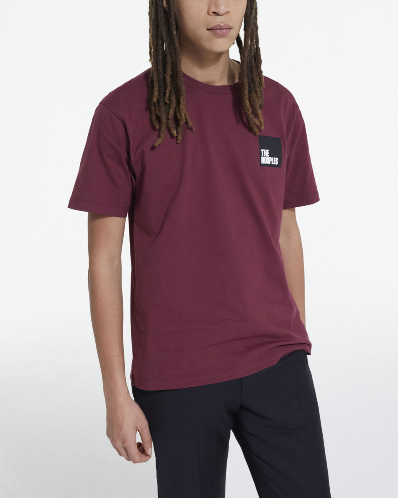 The Kooples HOMME BURGUNDY t-shirt rouge