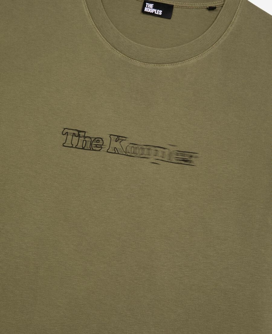 The Kooples H KAKI t-shirt with vintage khaki effect logo
