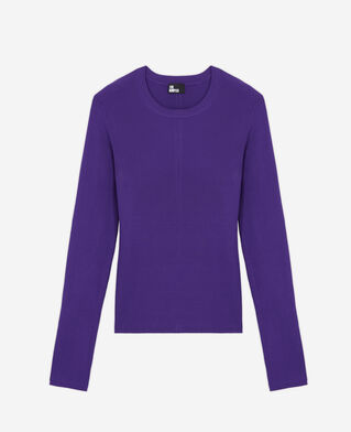 The Kooples DAMEN PURPLE lilafarbener, eng anliegender pullover