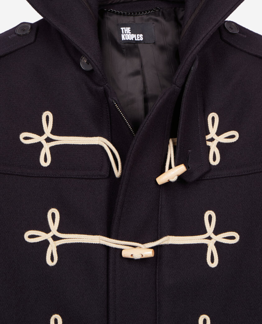 The Kooples HOMME DARK NAVY caban court à capuche bleu marine