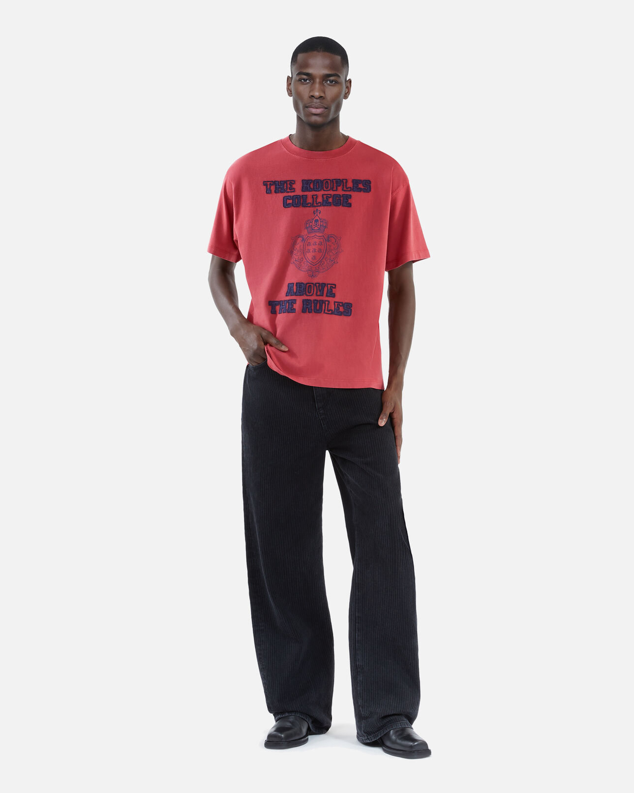 The Kooples H RED / BURGUNDY t-shirt with red screen print