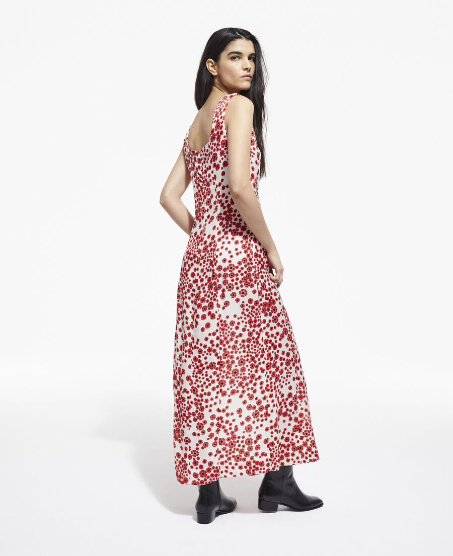 The Kooples WOMEN RED / WHITE long floral dress