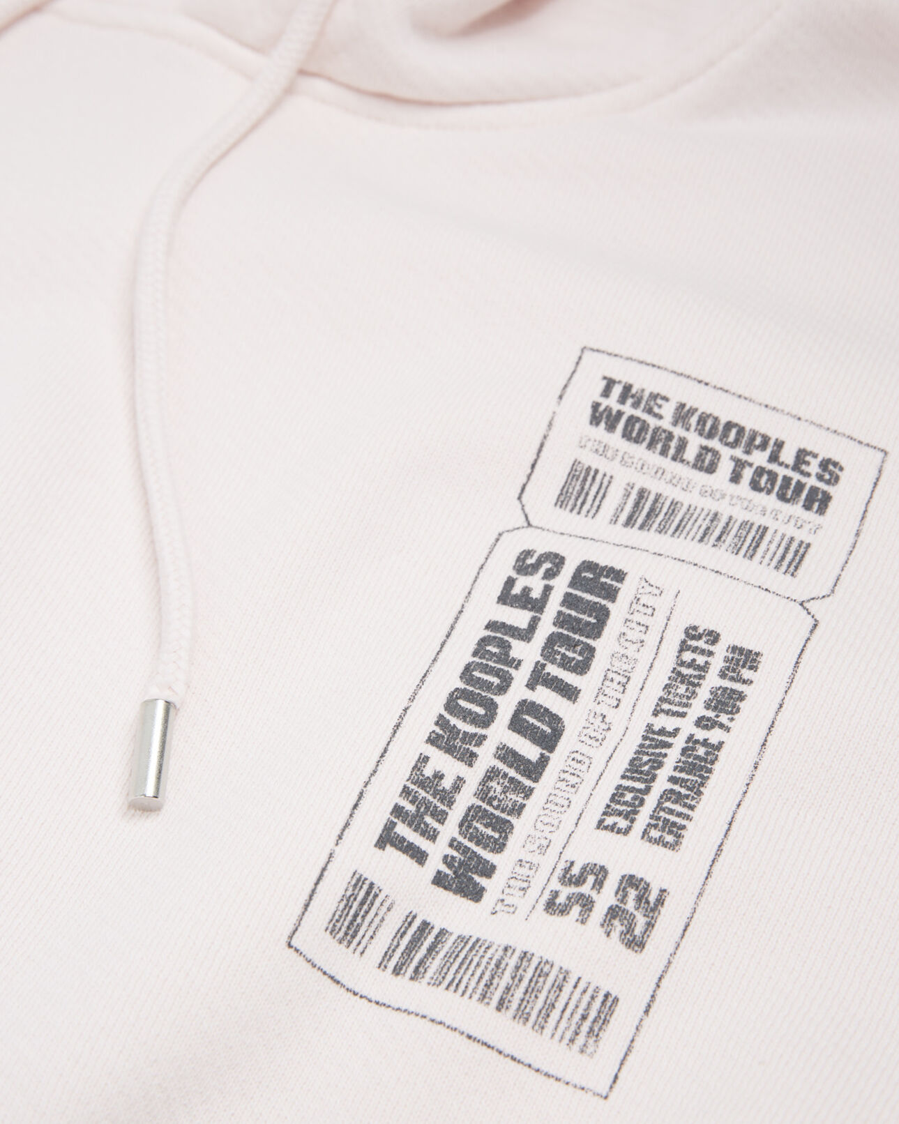 The Kooples MEN PINK pink cotton hoodie with white inscription