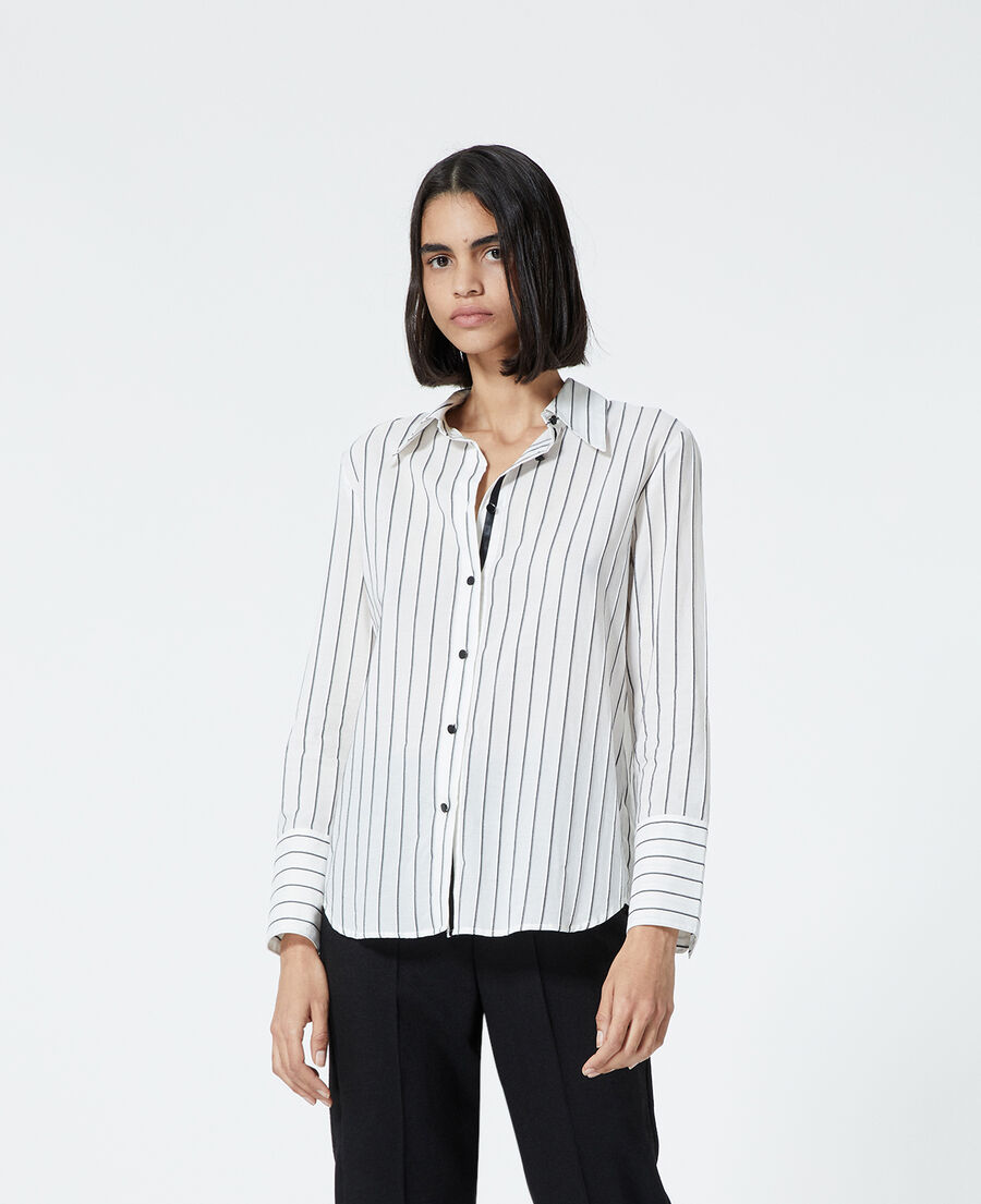 White cotton shirt with black stripes The Kooples