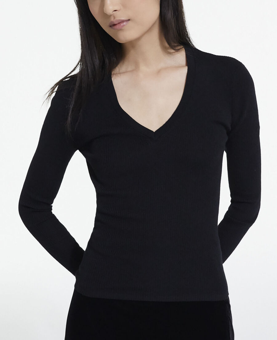 black wool sweater