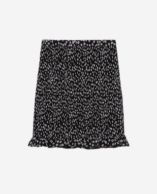 The Kooples WOMEN BLACK WHITE short printed skirt