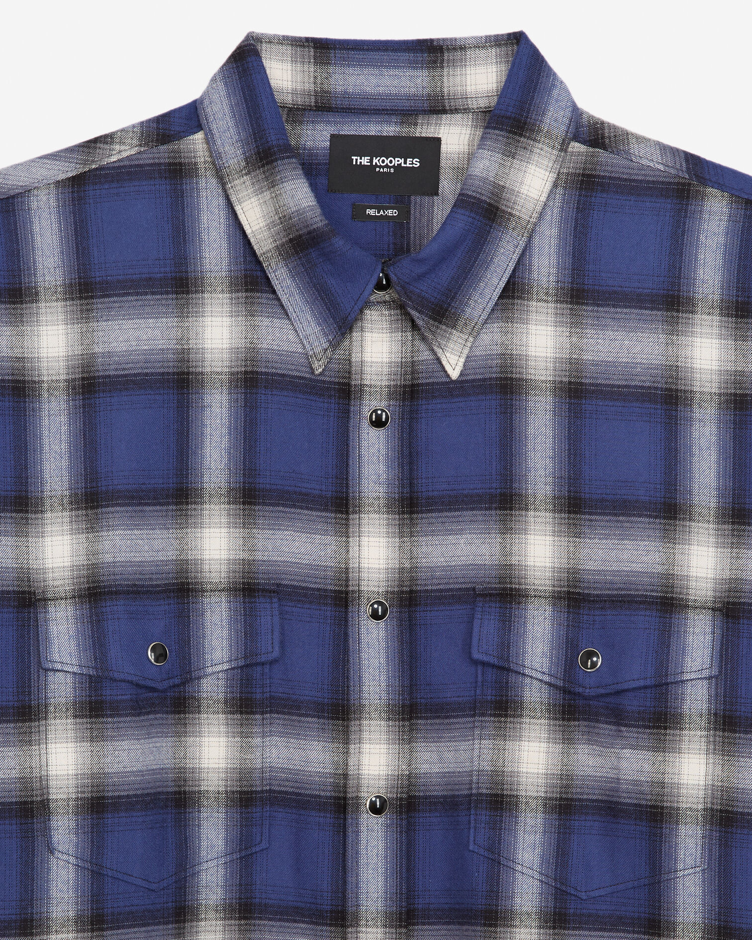 Chemise coton bleu et blanc carreaux, BLUE GREY, hi-res image number null