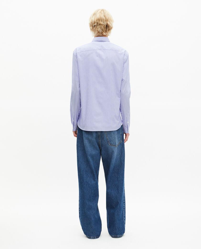 The Kooples HOMME BLUE WHITE chemise &agrave; rayures blanche et bleue