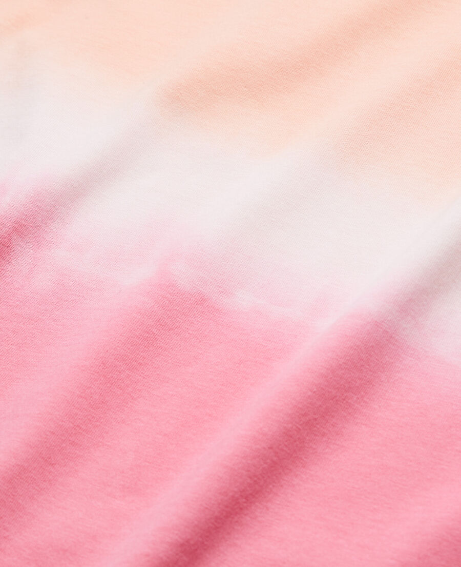 gradient pink and white cotton t-shirt